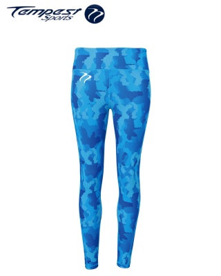 Tempest Women's performance Hexoflage leggings - Sapphire